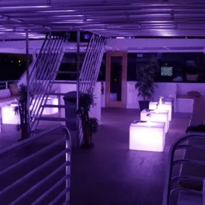 Yacht deck at night